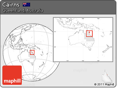 Blank Location Map of Cairns, highlighted parent region, within the entire country