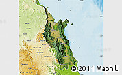 Satellite Map of Cairns, physical outside