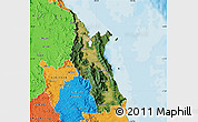 Satellite Map of Cairns, political outside