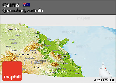 Physical Panoramic Map of Cairns