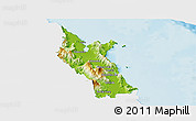 Physical Panoramic Map of Cairns, single color outside