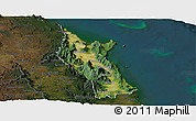 Satellite Panoramic Map of Cairns, darken