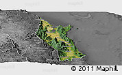 Satellite Panoramic Map of Cairns, desaturated