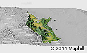 Satellite Panoramic Map of Cairns, lighten, desaturated