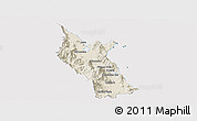 Shaded Relief Panoramic Map of Cairns, cropped outside
