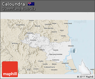 Classic Style 3D Map of Caloundra