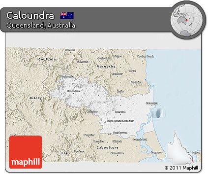Classic Style 3D Map of Caloundra