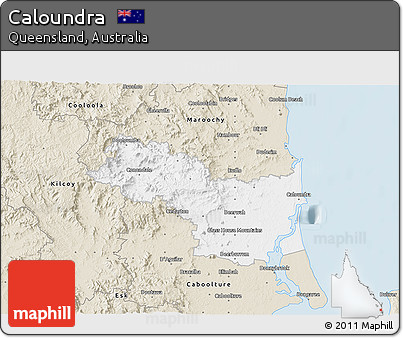 Classic Style 3D Map of Caloundra