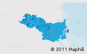 Political 3D Map of Caloundra, single color outside