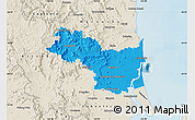 Political Map of Caloundra, shaded relief outside