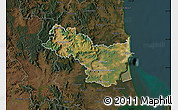 Satellite Map of Caloundra, darken