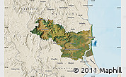 Satellite Map of Caloundra, shaded relief outside