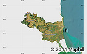 Satellite Map of Caloundra, single color outside