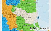 Shaded Relief Map of Caloundra, political outside
