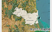 Shaded Relief Map of Caloundra, satellite outside