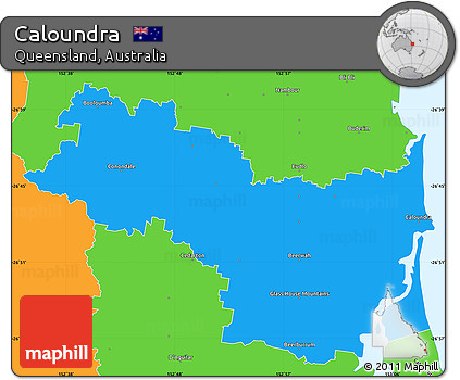 Political Simple Map of Caloundra