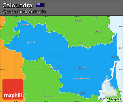 Political Simple Map of Caloundra