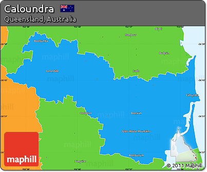 Political Simple Map of Caloundra