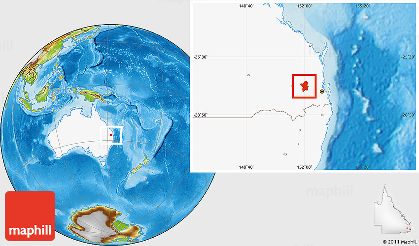 Physical Location Map of Crow's Nest, highlighted country