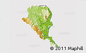 Physical 3D Map of Douglas, cropped outside