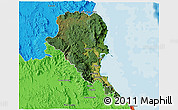 Satellite 3D Map of Douglas, political outside