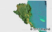 Satellite 3D Map of Douglas, single color outside