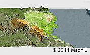 Physical Panoramic Map of Douglas, darken