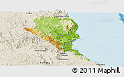 Physical Panoramic Map of Douglas, shaded relief outside
