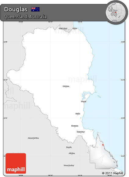 Silver Style Simple Map of Douglas