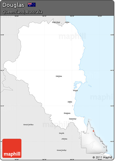 Silver Style Simple Map of Douglas