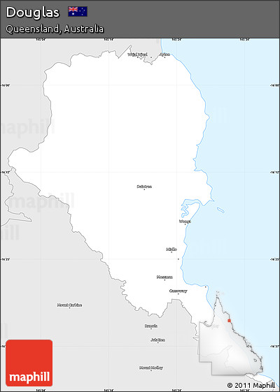Silver Style Simple Map of Douglas