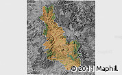 Satellite 3D Map of Esk, desaturated