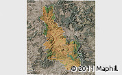 Satellite 3D Map of Esk, semi-desaturated