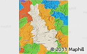 Shaded Relief 3D Map of Esk, political outside