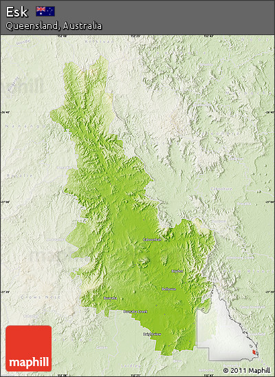 Physical Map of Esk, lighten