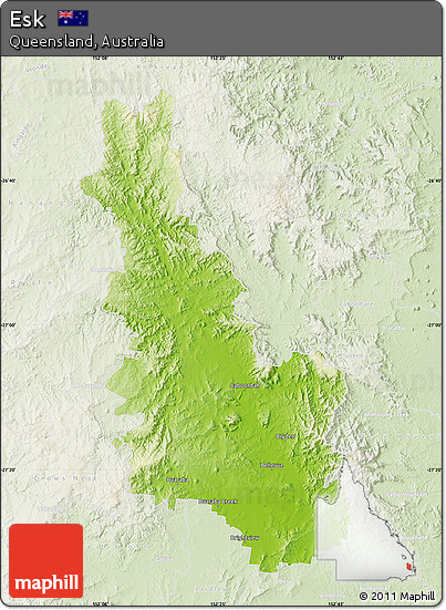 Physical Map of Esk, lighten