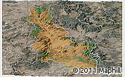 Satellite Panoramic Map of Esk, semi-desaturated