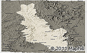 Shaded Relief Panoramic Map of Esk, darken