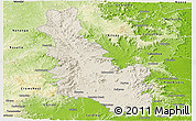Shaded Relief Panoramic Map of Esk, physical outside