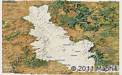 Shaded Relief Panoramic Map of Esk, satellite outside