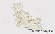 Shaded Relief Panoramic Map of Esk, single color outside