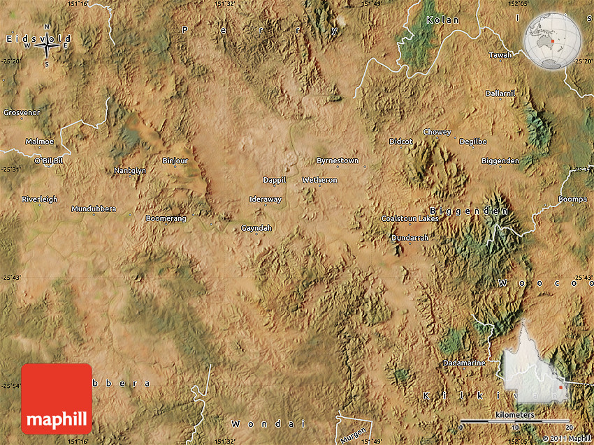 Satellite Map of Gayndah