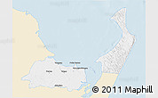 Classic Style 3D Map of Hervey Bay, single color outside