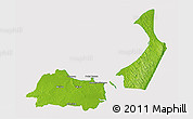Physical 3D Map of Hervey Bay, cropped outside