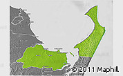 Physical 3D Map of Hervey Bay, desaturated