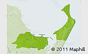 Physical 3D Map of Hervey Bay, lighten