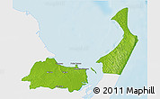 Physical 3D Map of Hervey Bay, single color outside