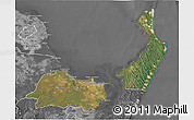 Satellite 3D Map of Hervey Bay, desaturated
