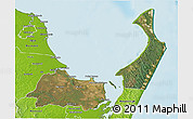 Satellite 3D Map of Hervey Bay, physical outside