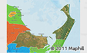 Satellite 3D Map of Hervey Bay, political outside